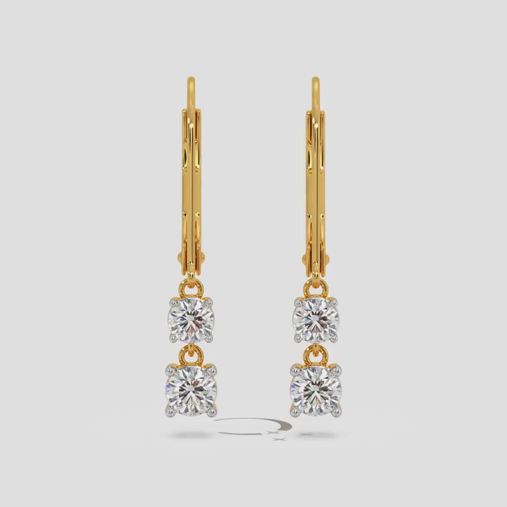 Designer gold drop earrings for women